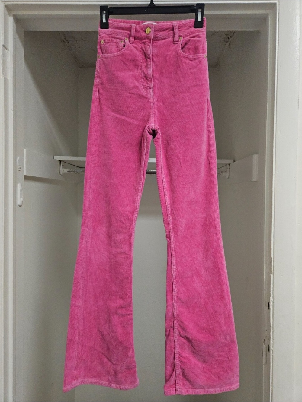 GANNI WASHED CORDUROY IRY HIGH WAISTED PANTS 25